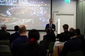 Oberbürgermeister Geisel beim Standortseminar: Scale up your business into Germany, London 21.3.2019 ©  Wirtschaftsförderung Düsseldorf