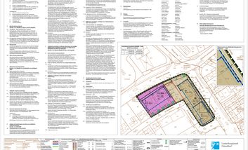 Ein Bild des Bebauungsplanes 07/017 im Heidewinkel. Der Plan ist von der Stadt Düsseldorf