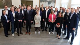 OB Dr. Keller begrüßt den IT-Planungsrat im Jan-Wellem-Saal des Rathauses; Foto: Meyer