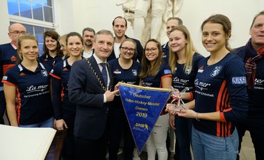 Empfang des DHC-Teams im Jan-Wellem-Saal des Rathauses durch Oberbürgermeister Thomas Geisel; Foto: Gstettenbauer