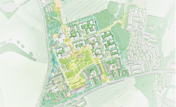 Lageplan mit der geplanten Bebauung