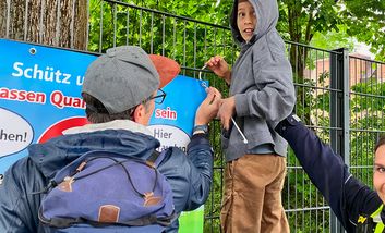 Foto der Aktion Qualmfreie Eingänge des Garather Kinderparlaments